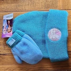 Disney Frozen Licensed Toddler Knit Beanie Hat & Mitten Set